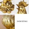 13CM Zodiac Rooster Golden Brass Rooster Chinese Ornament Feng Shui Collectible Figurines/Lucky Charm Ancient Coins on Red String view 3