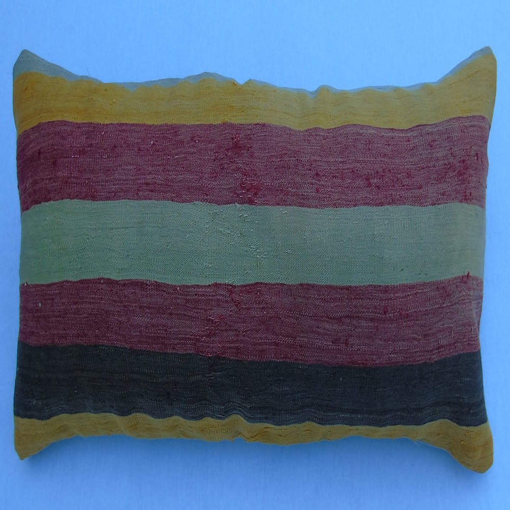 16''x39'' Striped Lumbar Pillowcase, Kilim Home Decor Pillowcase, Turkish Kilim Pillow Throw, Unique Designed Kilim Pillow Cover, Boho Sofa Pillow Cover, Ethnic Pillow Throw, Bohemian Decor Pillowcase