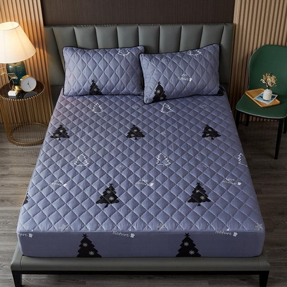 CFYCYHDZHT Bedding Fitted Sheet Deep Thick Quilted Waterproof Solid Color Mattress Protector for The Elderly Kids Urinary Single Double Bed Single Cover Jungle 180200cm