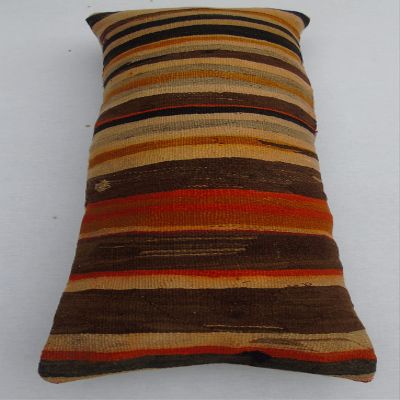 16''x39'' Striped Lumbar Pillowcase, Ethnic Pillow Throw, Bohemian Decor Pillowcase, Kilim Home Decor Pillowcase, Turkish Kilim Pillow Throw, Unique Designed Kilim Pillow Cover, Boho Sofa Pillow Cover