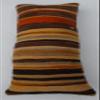 16''x39'' Striped Lumbar Pillowcase, Ethnic Pillow Throw, Bohemian Decor Pillowcase, Kilim Home Decor Pillowcase, Turkish Kilim Pillow Throw, Unique Designed Kilim Pillow Cover, Boho Sofa Pillow Cover view 2