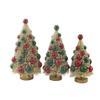 Bethany Lowe Designs LC0692 White Bottle Brush Trees w/Red & Green Beads S/3 view 2