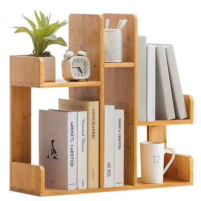 Bookshelf Simple European-Style Table Storage Rack Student Study Room with Cabinet Door Desktop Children Simple Multi-Layer Storage Rack (Color : A, Size : 5818.556cm)