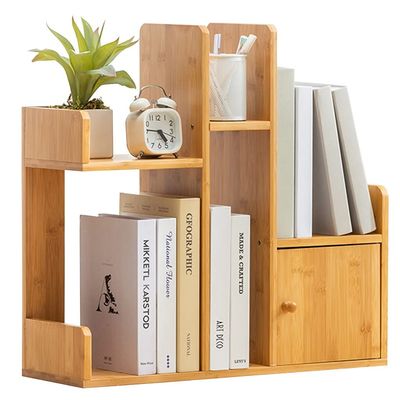 Bookshelf Simple European-Style Table Storage Rack Student Study Room with Cabinet Door Desktop Children Simple Multi-Layer Storage Rack (Color : B, Size : 5818.556cm)
