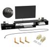 FABATO 71" Floating TV Stand with Power Outlet Wall Mounted Media Console Cabinet Shelf Under TV for Cable Box Audio Video Black view 1
