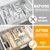 SpaceAid Bamboo Drawer Dividers (Need 2.35" Deep Drawer) Kitchen Adjustable Drawer Organizers, Expandable Organization for Home, Office, Dressers and Bathroom, 6 Dividers (13.25-17 in) view 3