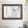 AAZZKANG Rustic Wood Mirror Rectangle Decorative Wall Hanging Mirrors with Frame Large 20"x16" for Bedroom Living Room Bathroom Home Entryway view 4