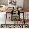 Edwiinsa Luxury Table Runners 120 Inche Long, Halloween Haunted Castle Cotton-Linen Table Runner 13x120, Dresser Scarves Durable Washable Tablecloth Modern Decorations, Pumpkin Raven Skull Bats view 3