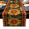 Edwiinsa Luxury Table Runners 90 Inche Long, Fall Thanksgiving Cotton-Linen Table Runner 13x90, Dresser Scarves Durable Washable Tablecloth Modern Decorations, Orange Buffalo Check Plaid view 1