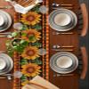 Edwiinsa Luxury Table Runners 90 Inche Long, Fall Thanksgiving Cotton-Linen Table Runner 13x90, Dresser Scarves Durable Washable Tablecloth Modern Decorations, Orange Buffalo Check Plaid view 2