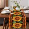 Edwiinsa Luxury Table Runners 72 Inche Long, Fall Thanksgiving Cotton-Linen Table Runner 14x72, Dresser Scarves Durable Washable Tablecloth Modern Decorations, Orange Buffalo Check Plaid view 4