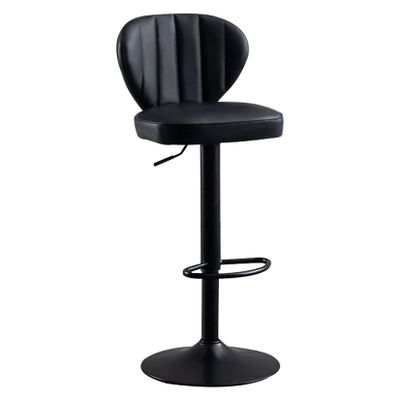 PU Leather High Stool Bar Stools with Backrest, Chrome Footrest Base, Height Bar Chairs, Kitchen Breakfast Bar Stools