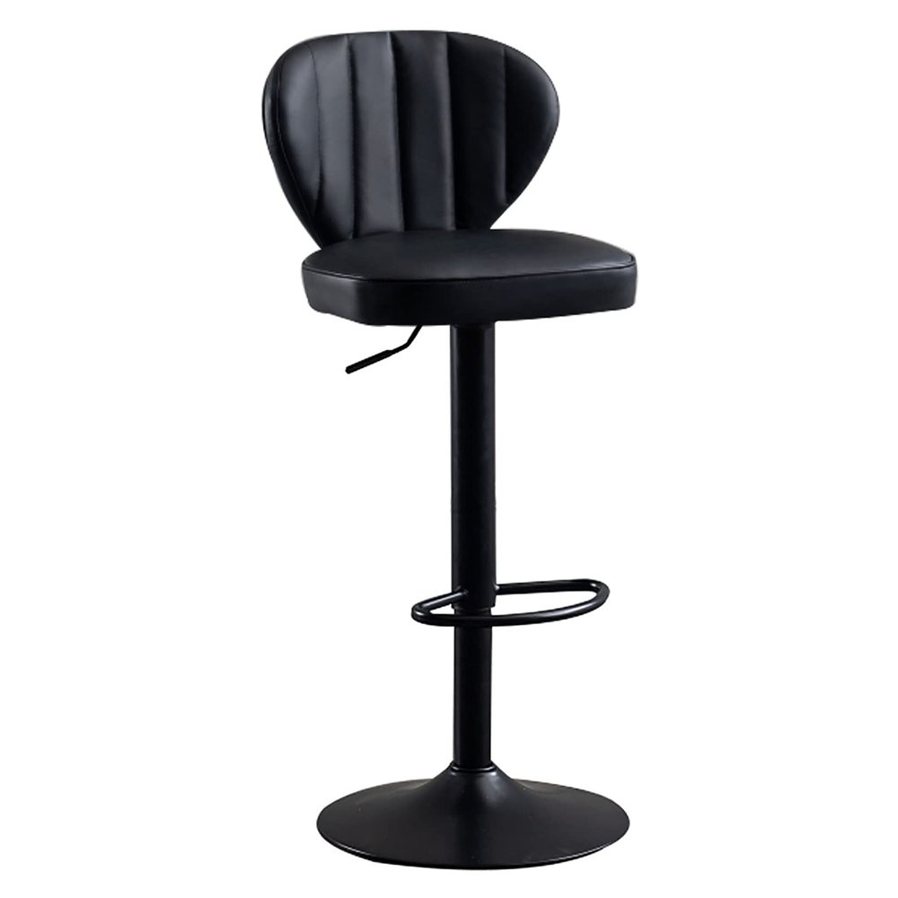 PU Leather High Stool Bar Stools with Backrest, Chrome Footrest Base, Height Bar Chairs, Kitchen Breakfast Bar Stools