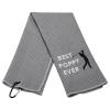 LEVLO Dad Golf Towel Embroidered Golf Towel Gift Golf Father Gift Best Papa/Pops/Grampy/Papaw/Dad/Poppy Ever Golf Towel with Clip (Best Poppy-Grey) view 3