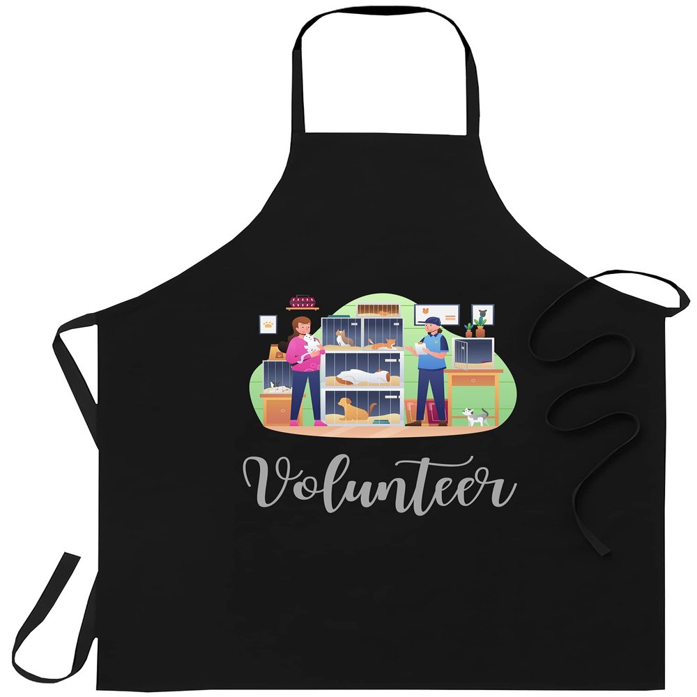 Dog Apron - Animal Shelter Volunteer Tshirt For Dog Rescue Supporter Cooking Aprons Kitchen Decor