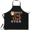 Cat Black Apron - mens best cat dad ever paw fist bump Cooking Aprons Kitchen Decor view 1
