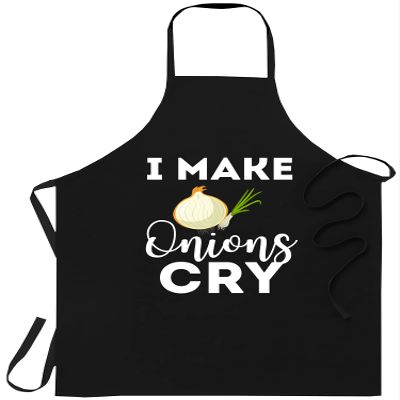 Chef Cooking Black Apron Kitchen - I Make Onions Cry Workwear Birthday Cooking Aprons Kitchen Decor