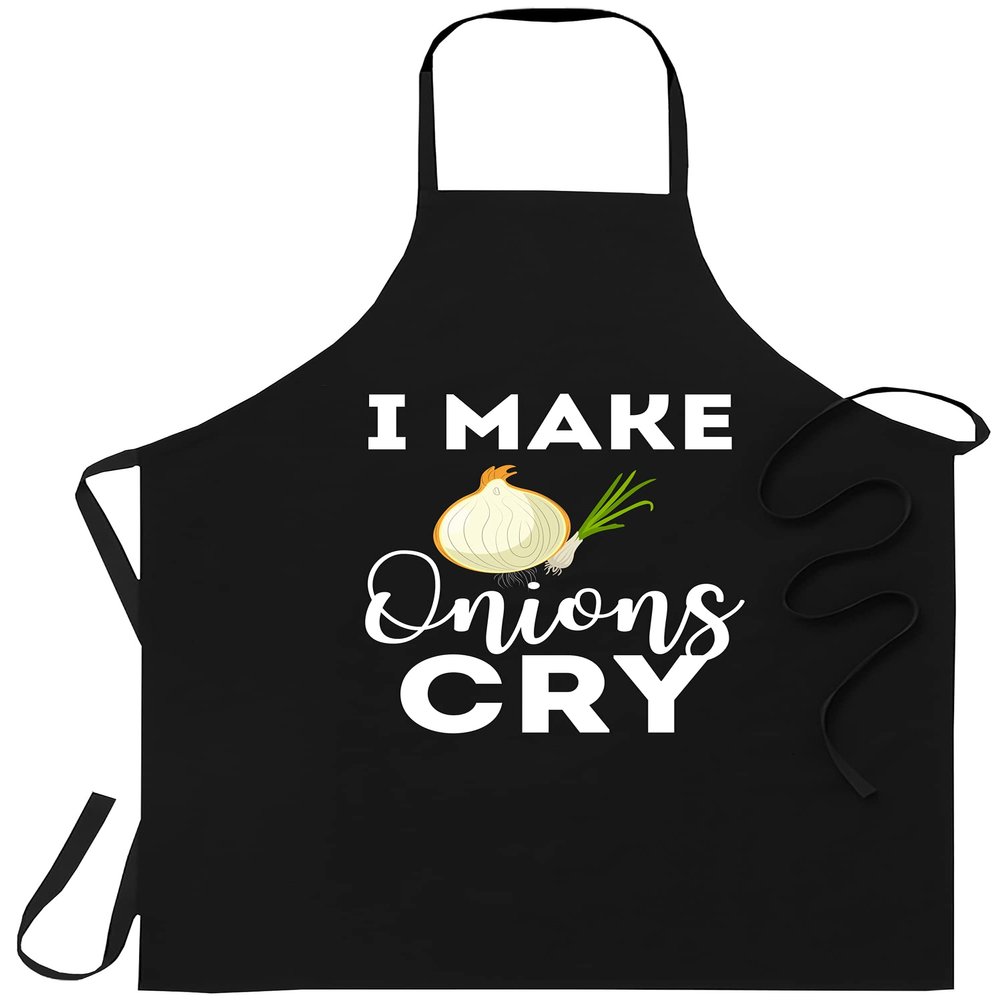 Chef Cooking Black Apron Kitchen - I Make Onions Cry Workwear Birthday Cooking Aprons Kitchen Decor