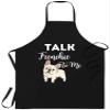 xPuffer Dog Apron - Funny Frenchie talk To Me Dog Dad Cute French Bulldog Cooking Aprons Kitchen Decor, Black, One Size Fits All, Black Apron view 1