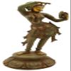 Exotic India The Apsara Applying Vermillion (A Statue Inspired by Khajuraho) - Brass Statue - Color Sindoori Green Gold view 1