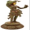 Exotic India The Apsara Applying Vermillion (A Statue Inspired by Khajuraho) - Brass Statue - Color Sindoori Green Gold view 2