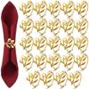 Willbond 24 Pcs Leaf Napkin Rings, Gold Metal Holders for Table Setting view 1