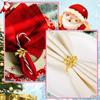 Willbond 24 Pcs Leaf Napkin Rings, Gold Metal Holders for Table Setting view 3
