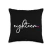 18th Birthday for Girls Eighteen Party Teen Pink Age 18 Year Throw Pillow view 1