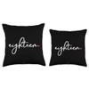 18th Birthday for Girls Eighteen Party Teen Pink Age 18 Year Throw Pillow view 3