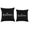 16th Birthday for Girls Sixteen Age 16 Year Old Teen Party Throw Pillow view 3