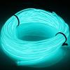 JIGUOOR USB Rechargeable EL Wire 32.8ft/10m (5mx2) Bright Neon Light Strip 360 Illumination Neon Tube Rope Lights for DIY, Festival, Party Decoration, Halloween, Chrismas (32.8ft/10M, Light Blue) view 1