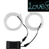 JIGUOOR USB Rechargeable EL Wire 32.8ft/10m (5mx2) Bright Neon Light Strip 360 Illumination Neon Tube Rope Lights for DIY, Festival, Party Decoration, Halloween, Chrismas (32.8ft/10M, Light Blue) view 2