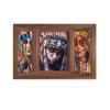 Native American Wall Art Indian Colorful Feather Girls Canvas Print Poster 3D Fake Frame Window View Home Living Room Aesthetics Decor,16 x 24 Inch Unframed view 1