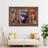 Native American Wall Art Indian Colorful Feather Girls Canvas Print Poster 3D Fake Frame Window View Home Living Room Aesthetics Decor,16 x 24 Inch Unframed view 4