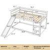 Bellemave Low Bunk Beds Twin Over Twin Bunk Bed with Slide Wood Bunk Bed Frame for Kids, Girls, Boys, Teens, Spave-Saving Bunk Beds, No Spring Needed, White view 2