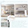 Bellemave Low Bunk Beds Twin Over Twin Bunk Bed with Slide Wood Bunk Bed Frame for Kids, Girls, Boys, Teens, Spave-Saving Bunk Beds, No Spring Needed, White view 3