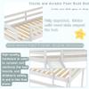 Bellemave Low Bunk Beds Twin Over Twin Bunk Bed with Slide Wood Bunk Bed Frame for Kids, Girls, Boys, Teens, Spave-Saving Bunk Beds, No Spring Needed, White view 4