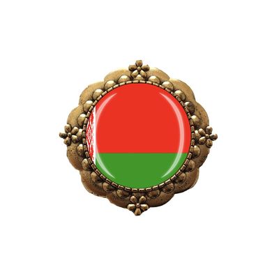 3D Belarus Flag Glass Crystal Brooch Metal Souvenir Men Women Clothes Decoration Valentine's Day Birthday Gift