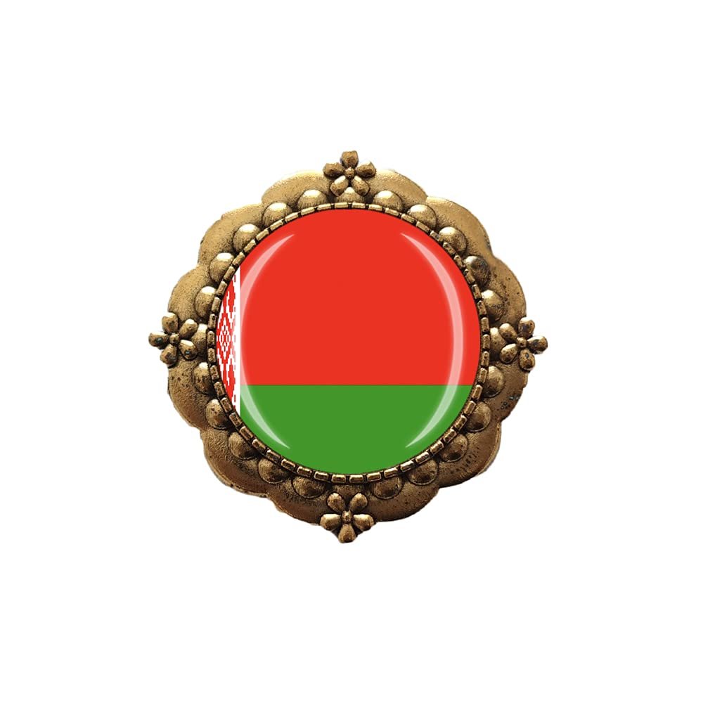 3D Belarus Flag Glass Crystal Brooch Metal Souvenir Men Women Clothes Decoration Valentine's Day Birthday Gift