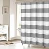 ALAGEO Grey Stripe Shower Curtain for Bathroom, Gray White Stripe Polyester Fabric Shower Curtains Decorative Curtains for Bathroom Curtain Sets with Hooks Extra Long 72" x 96" view 1