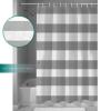 ALAGEO Grey Stripe Shower Curtain for Bathroom, Gray White Stripe Polyester Fabric Shower Curtains Decorative Curtains for Bathroom Curtain Sets with Hooks Extra Long 72" x 96" view 3