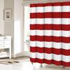 ALAGEO Red and White Stripe Shower Curtain for Bathroom, Waterprrof Polyester Fabric Shower Curtains Christmas Red Decorative Curtains for Bathroom Curtain Sets with Hooks, Extra Long 72" x 84" view 1
