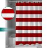 ALAGEO Red and White Stripe Shower Curtain for Bathroom, Waterprrof Polyester Fabric Shower Curtains Christmas Red Decorative Curtains for Bathroom Curtain Sets with Hooks, Extra Long 72" x 84" view 3