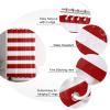 ALAGEO Red and White Stripe Shower Curtain for Bathroom, Waterprrof Polyester Fabric Shower Curtains Christmas Red Decorative Curtains for Bathroom Curtain Sets with Hooks, Extra Long 72" x 84" view 4