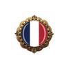 3D France Flag Glass Crystal Brooch Metal Souvenir Men Women Clothes Decoration Valentine's Day Birthday Gift view 1