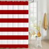 ALAGEO Red and White Stripe Shower Curtain for Bathroom, Waterprrof Polyester Fabric Shower Curtains Christmas Red Decorative Curtains for Bathroom Curtain Sets with Hooks, Extra Long 72" x 96" view 2
