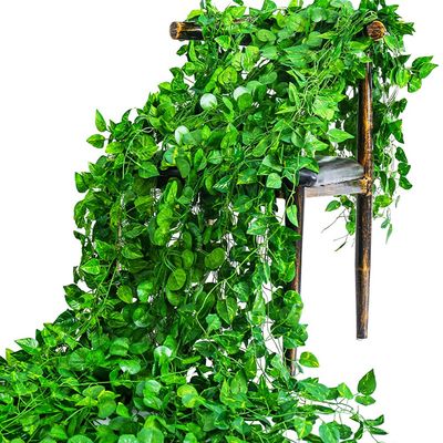 12 Pack 86.6-inch Artificial Ivy Leaves, False Vines, Silk Ivy Wreaths, Green Artificial Hanging Plants, Wedding Wall Decoration, Party Room Decoration (Grapevine Vines)