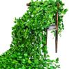 12 Pack 86.6-inch Artificial Ivy Leaves, False Vines, Silk Ivy Wreaths, Green Artificial Hanging Plants, Wedding Wall Decoration, Party Room Decoration (Grapevine Vines) view 1