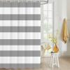 ALAGEO Grey Stripe Shower Curtain for Bathroom, Gray White Stripe Polyester Fabric Shower Curtains Decorative Curtains for Bathroom Curtain Sets with Hooks Extra Long 72" x 84" view 2