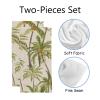 2-Piece Polyester Towel Set, Absorbent Tropical Palm Tree Hand Towel, Bath Towel, Soft and Comfortable, Machine Wash 30x15 Inches view 2